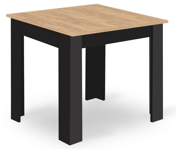 PROMOCJA Stół jadalniany MADO czarny z blatem w dekorze dąb artisan 80x80cm II jakość