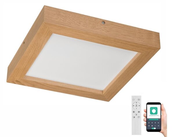 Brilagi Brilagi-Ściemnialne oświetlenie LED WOODY FRAME LED/24W/230V dąb 30x30 cm IP44 + pilot BG0859