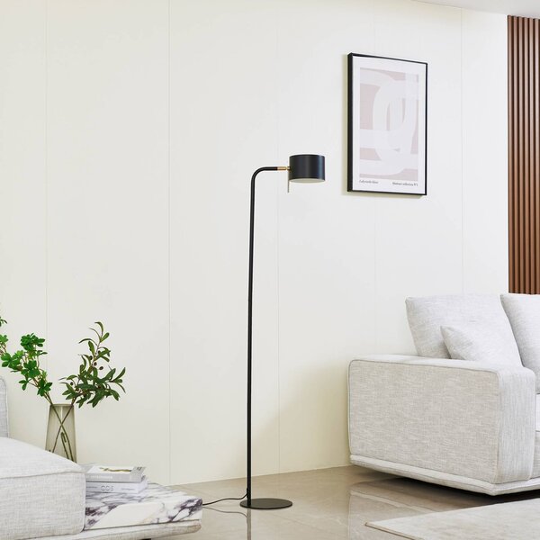 Lampa stojąca Kaida Lindby, czarny, salon / jadalnia, metal, nowoczesny