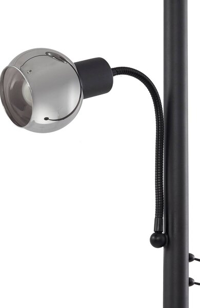 Lampa stojąca Nehemia Lindby, czarny, salon / jadalnia, metal, nowoczesny