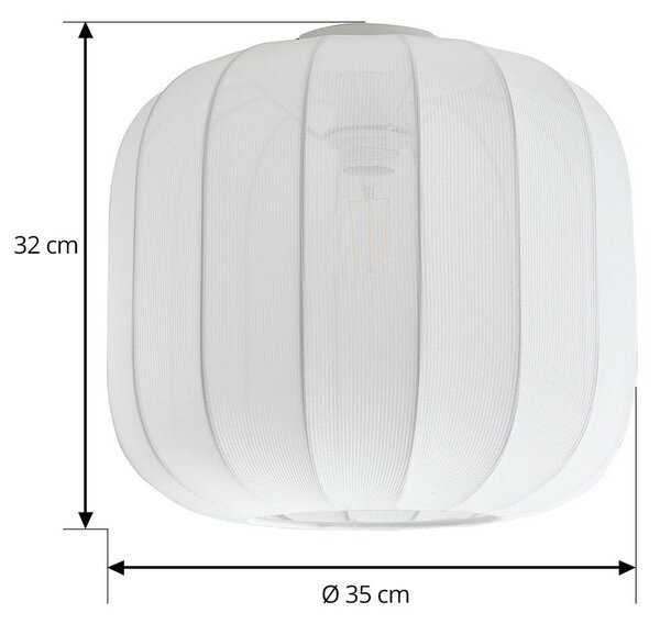 Lampa sufitowa Helin Lindby, możliwość ściemniania, biały / opal, salon / jadalnia, tkanina / materiał / jedwab, skandynawski