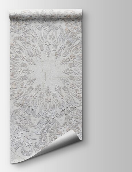 Fototapeta Biało-szary okrągły wzór, Fototapety 3d, Popularne Fototapety, w01249 - Tapeko.pl
