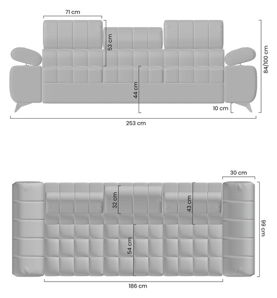 Sofa z funkcją spania Dragonis - beżowa tkanina łatwoczyszcząca Maya 01