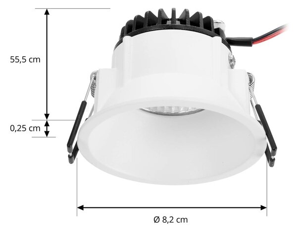 Arcchio LED downlight Niria, biały, 2 700K Niria Arcchio, możliwość ściemniania, biały / opal, salon / jadalnia, aluminium, nowoczesny