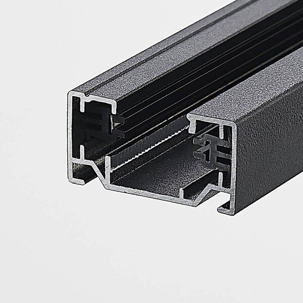 System szynowy Lindby Linaro, GU10, wiszący, 3-punktowa, czarny Linaro, czarny, kuchnia, aluminium, nowoczesny