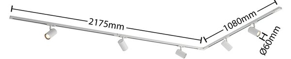 Lindby 1-fazowy system szynowy Linaro, GU10, 5-punktowy, biały Linaro Lindby, możliwość ściemniania, biały / opal, przedpokój, aluminium, nowoczesny