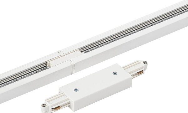 Lindby 1-fazowy system szynowy Linaro, GU10, 5-punktowy, biały Linaro Lindby, możliwość ściemniania, biały / opal, przedpokój, aluminium, nowoczesny