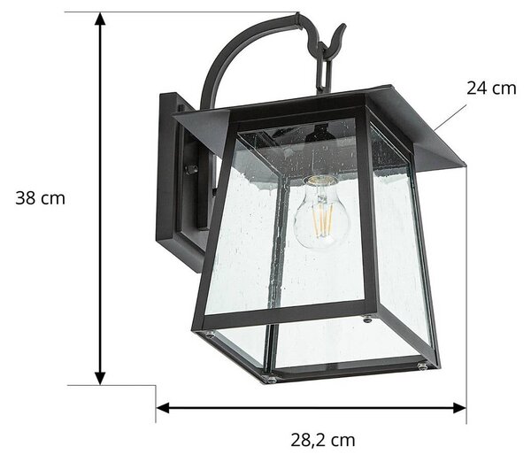 Kinkiet zewnętrzny Xavon Lucande, możliwość ściemniania, czarny, aluminium, dworkowy / rustykalny