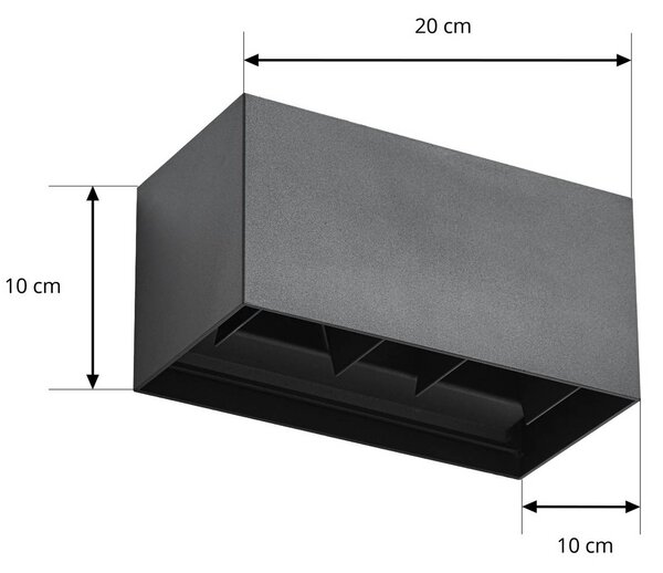 Kinkiet zewnętrzny LED Nivar Lindby, czarny, aluminium, nowoczesny