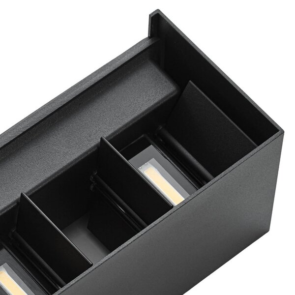 Kinkiet zewnętrzny LED Nivar Lindby, czarny, aluminium, nowoczesny