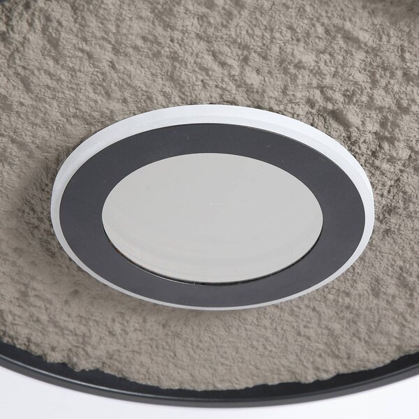Searchlight Lampa sufitowa LED Lumadisc, możliwość ściemniania, czarny, salon / jadalnia, metal, nowoczesny