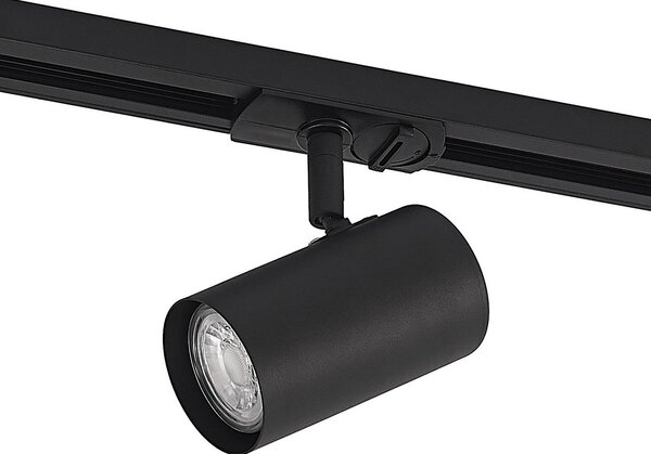 System szynowy Lindby Linaro, GU10, 6-punktowa, czarny, kształt C Linaro, czarny, salon / jadalnia, aluminium, nowoczesny