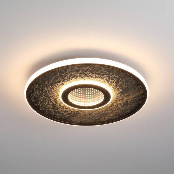 Searchlight Lampa sufitowa LED Lumadisc, możliwość ściemniania, czarny, salon / jadalnia, metal, nowoczesny