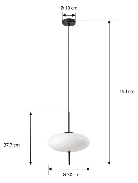 Lampa wisząca szklana Hikari Lindby, możliwość ściemniania, biały / opal, salon / jadalnia, szkło, nowoczesny