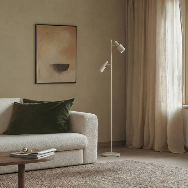 Lampa stojąca Ovelia Lindby, kremowy / amber, salon / jadalnia, metal, nowoczesny