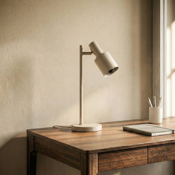 Lampa stołowa Ovelia Lindby, kremowy / amber, biuro, metal, nowoczesny