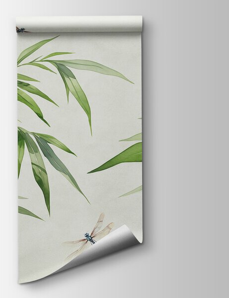 Fototapeta Ważki na bambusowej gałęzi, Fototapety Natura, Popularne Fototapety, w07962 - Tapeko.pl