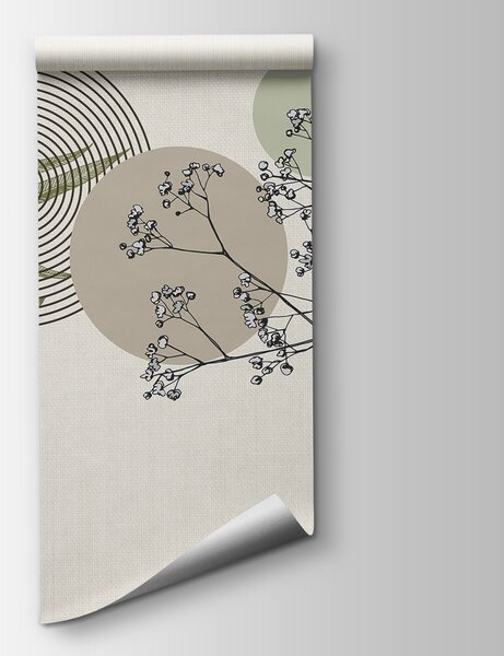 Fototapeta Botaniczny wzór z abstrakcyjnymi elementami, Fototapety Natura, Popularne Fototapety, w07979 - Tapeko.pl