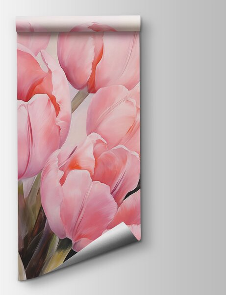 Fototapeta Zbliżenie na różowe tulipany, Fototapety Kwiaty, Popularne Fototapety, w08100 - Tapeko.pl