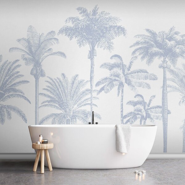 Fototapety Oaza tropikalnych palm, minimalny niebieski kolor, Fototapety Natura, w08111v4 : Uwalls.pl