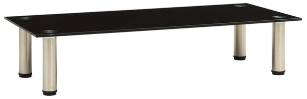 Stojak pod TV, czarny, 80x35x17 cm, szkło hartowane