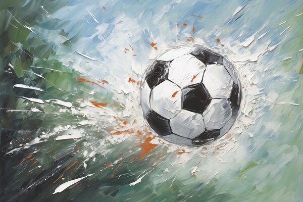 Fototapeta Malowanie piłki futbolowej, Fototapety Piłka Nożna, Popularne Fototapety, w08117 - Tapeko.pl