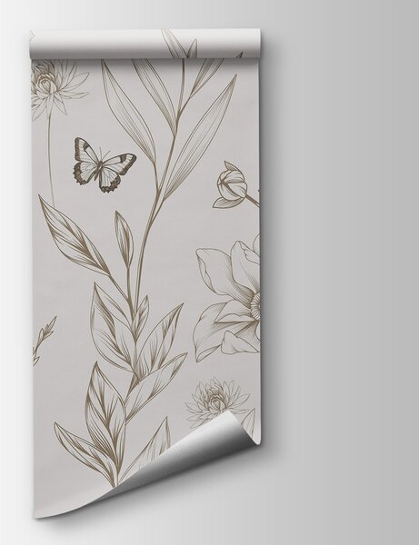 Fototapeta Tapeta z kwiatami i motylami, Fototapety Natura, Popularne Fototapety, w08088v1 - Tapeko.pl