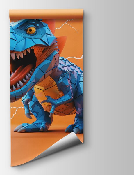 Fototapeta Niebieski dinozaur z wydobywającą się z niego błyskawicą, Fototapety Dinozaury, Popularne Fototapety, w01333v1 - Tapeko.pl