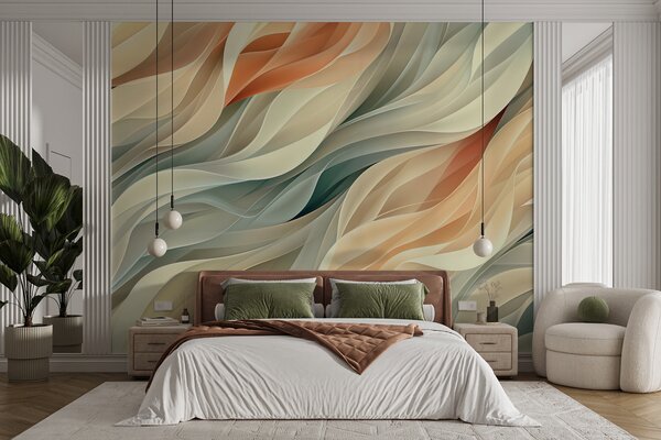 Fototapety Hipnotyzujący abstrakcyjny wzór z delikatnymi pastelowymi falami w, Fototapety 3D, Fototapety 3d geometryczna, w01335v1 : Uwalls.pl