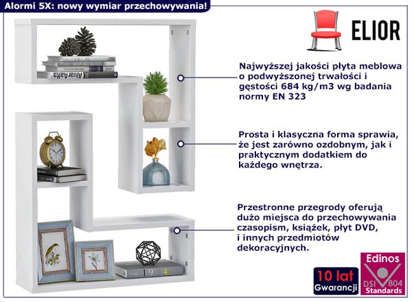 Komplet 2 Nowoczesny Półek Ściennych C1-C10