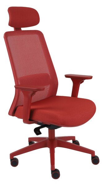 -10% z kodem KIDS24 - Krzesło biurowe Sven Red, obrotowe, czerwone z siatkowym oparciem