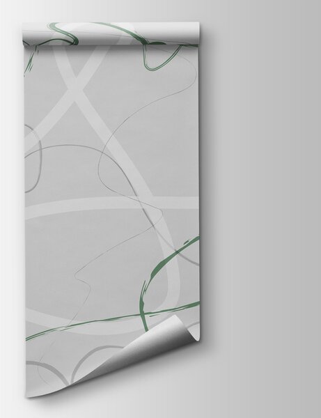 Fototapeta Zielone i szare wirujące linie, Fototapety design, Popularne Fototapety, w01455v1 - Tapeko.pl