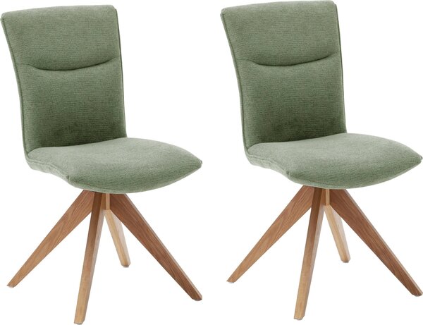 Oliwkowe krzesła na dębowych nogach- 2 sztuki, jak szenil