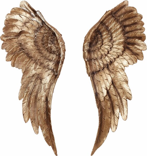 Szlachetna dekoracja ścienna, złote anielskie skrzydła