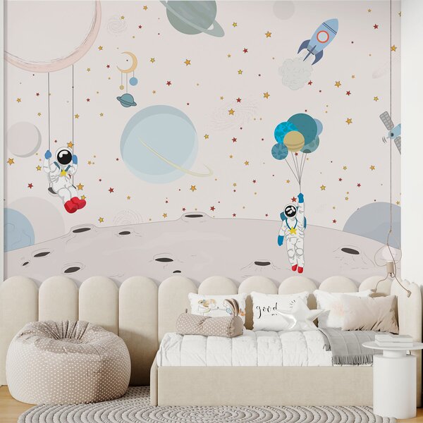 Fototapety Projektowanie kosmosu z astronautami, planetami, rakietami i gwiazdami, Fototapety Kosmos, w01489 : Uwalls.pl