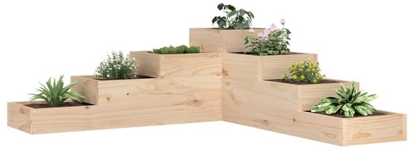 Donica ogrodowa 4-poziomowa 106x104,5x36 cm Drewno lite sosnowe