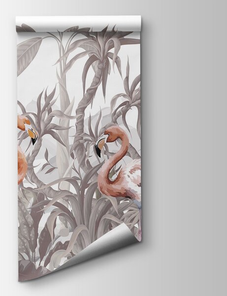 Fototapeta Grupa flamingów w lesie, Fototapety z zwierzętami, Popularne Fototapety, w08250 - Tapeko.pl