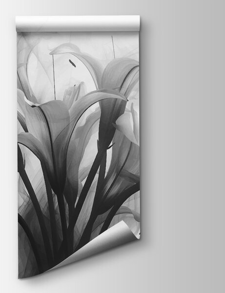Fototapeta Czarno-biały obraz kwiatów, Fototapety Kwiaty, Popularne Fototapety, w01072 - Tapeko.pl