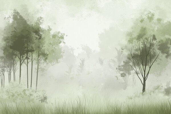 Fototapety Krajobrazy natury, drzewa w lesie, tekstura grunge, zielone kolory, Fototapety Natura, w01564v2 : Uwalls.pl