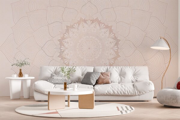 Fototapety Okrągła mandala, tapeta do jogi lub do harmonizacji przestrzeni osobistej. Mandala ścienna w, Fototapeta Ombre, w01088 : Uwalls.pl