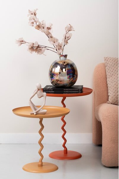 Metalowy okrągły stolik ø 40 cm Zig Zag – Leitmotiv