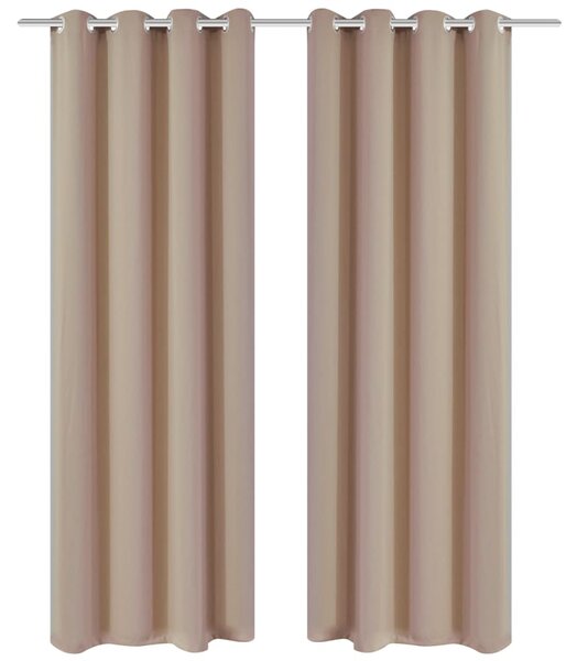 Zasłony zaciemniające z kółkami, 2 szt., 135 x 175 cm, kremowe