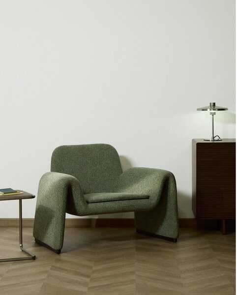 Zielony fotel z tkaniny szenilowej Melvia – Kave Home