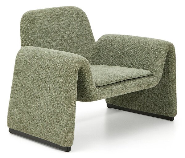 Zielony fotel z tkaniny szenilowej Melvia – Kave Home