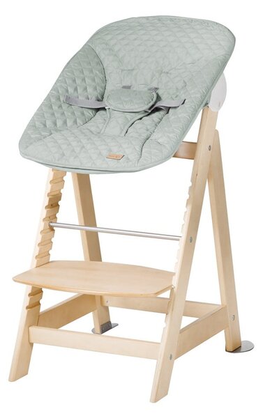 Jasnozielono-naturalne krzesełko do karmienia Style Born Up 2in1 – Roba