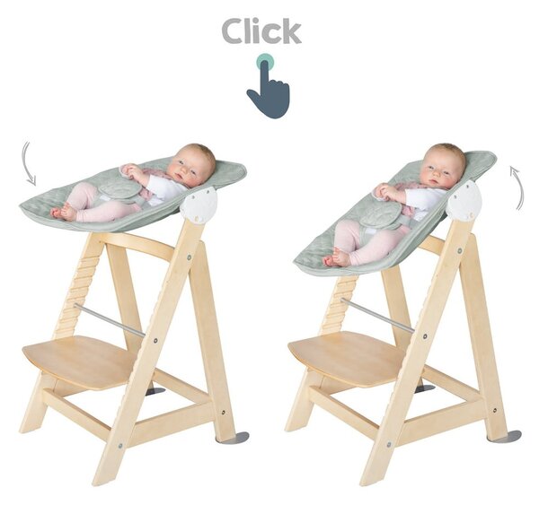 Jasnozielono-naturalne krzesełko do karmienia Style Born Up 2in1 – Roba