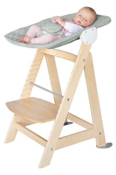 Jasnozielono-naturalne krzesełko do karmienia Style Born Up 2in1 – Roba