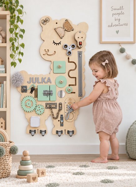 Tablica manipulacyjna Lama – sensoryczna tablica edukacyjna dla dzieci
