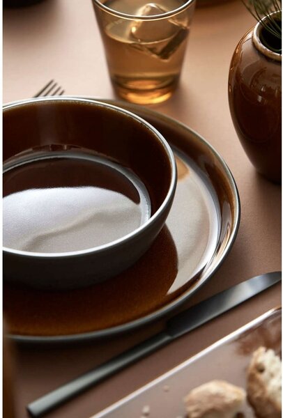 Czarna/w bursztynowym kolorze kamionkowa miska Gastro Black/Amber – Bitz
