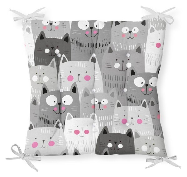 Poduszka na krzesło Minimalist Cushion Covers Gray Cats, 40x40 cm